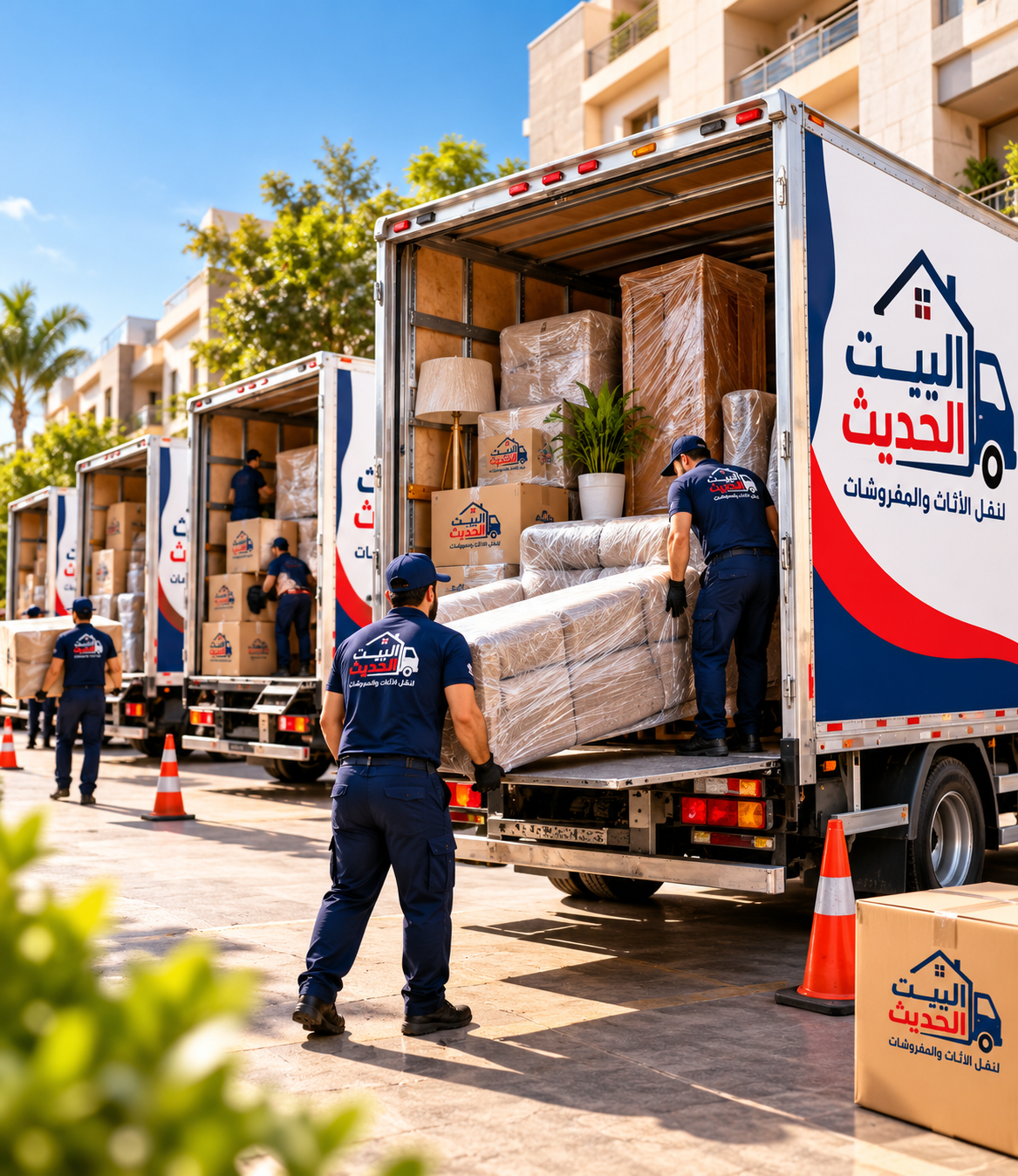 أسطول سيارات البيت الحديث لنقل الأثاث